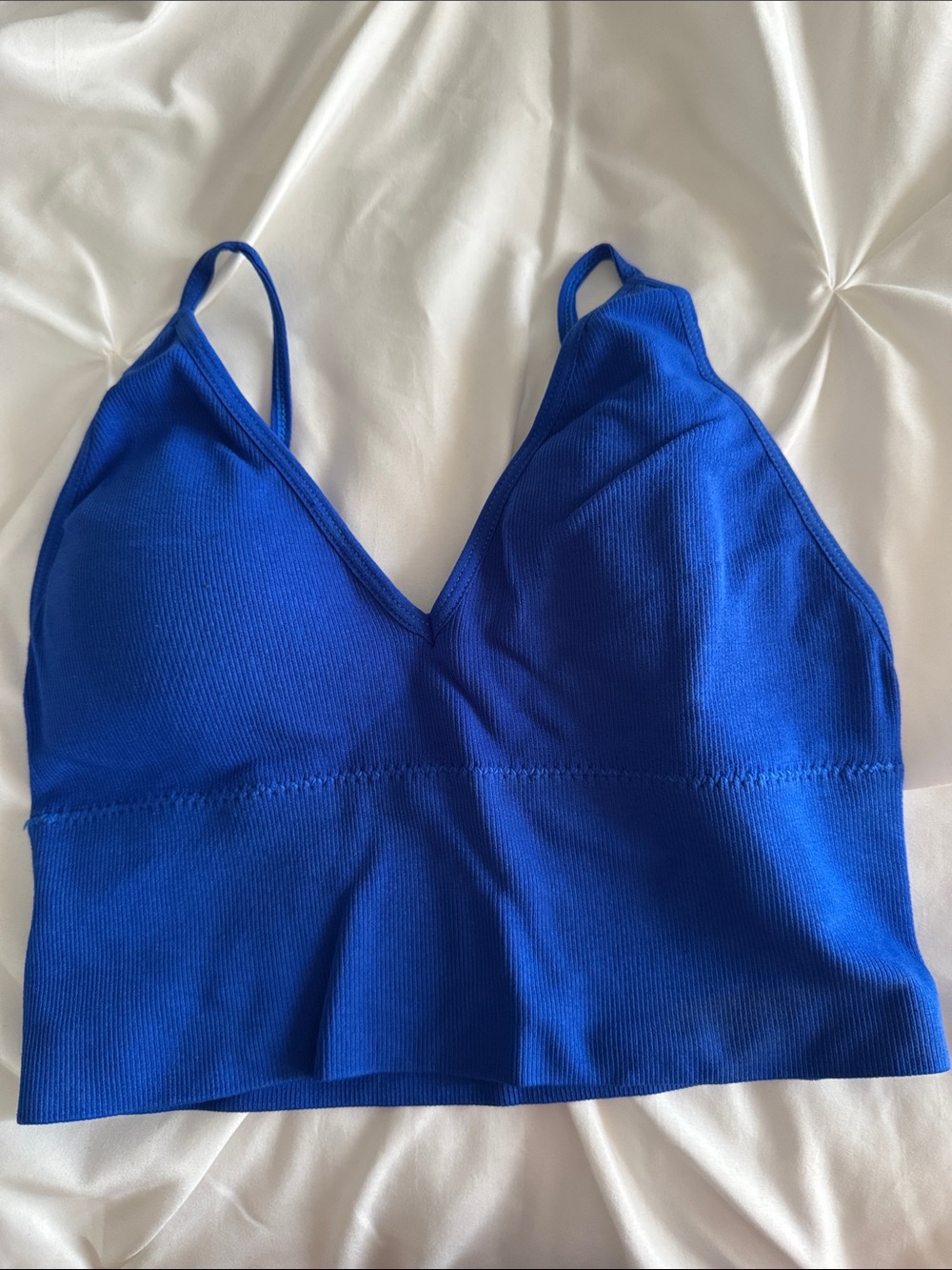 Anemone Royal Blue V-Neck Seamless Bralette